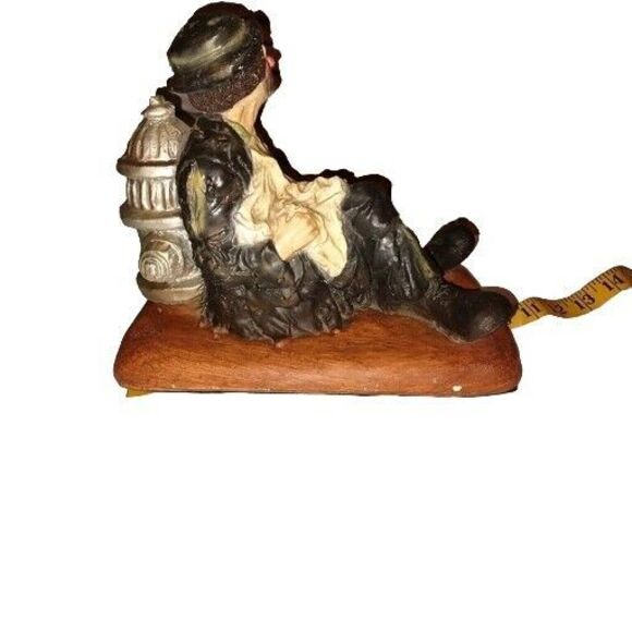 Large Vintage Emmett Kelly Sad Hobo Clown Chalkware Statue Heavy Signed "LEZA" - Picture 5 of 8